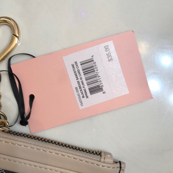 Juicy Couture Black Beige Sandstone Spring Fling ID Card Case NWT - Picture 5 of 16